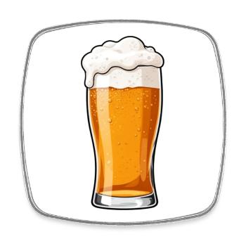 Beer Bieglas Gift Father Father's Day - Square fridge magnet - white - Front