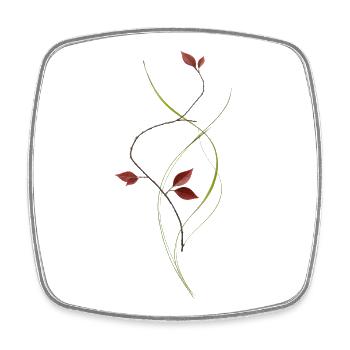 Branche minimaliste dans le style ikebana élégante - Magnet carré - blanc - Devant