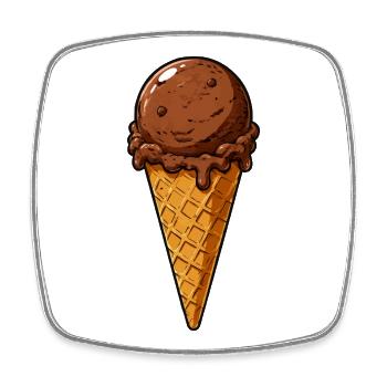 Schokoladen Eis Kugel - Square fridge magnet - white - Front