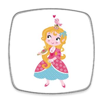 Süße Prinzessin  - Viereckiger Kühlschrankmagnet - Weiß - Vorne