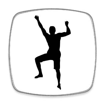 Climbing Power Man – Boulder Challenge - Square fridge magnet - white - Front