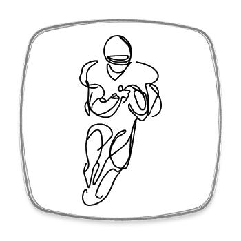 Sketch du joueur de football américain - Magnet carré - blanc - Devant