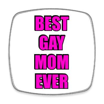 Beste schwule Mutter aller Zeiten Magenta-Text LGBT-Pride-Monat - Viereckiger Kühlschrankmagnet - Weiß - Vorne