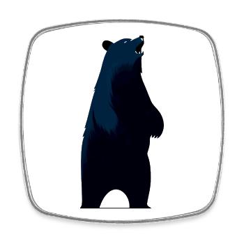 Black Bear - Square fridge magnet - white - Front