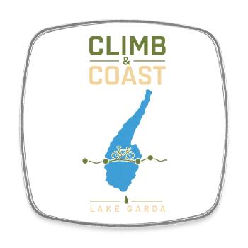 Lake Garda Cycling Vacation Climb and Coast Souven - Square fridge magnet - white - Front