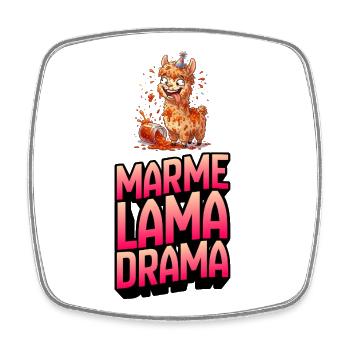 Marme Lama Drama - Square fridge magnet - white - Front