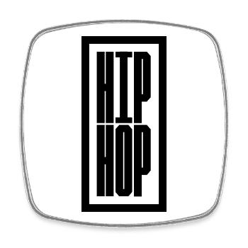 Hip Hop simple and bold logo design - Square fridge magnet - white - Front