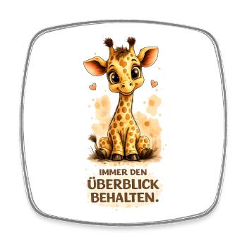 Giraffe mit Überblickspruch - Viereckiger Kühlschrankmagnet - Weiß - Vorne