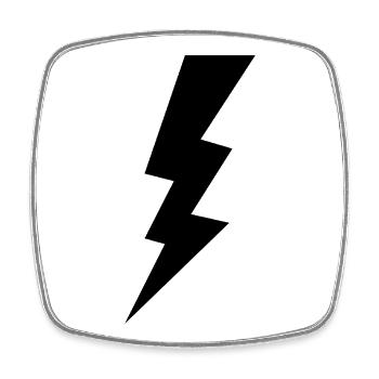 Lightning - Square fridge magnet - white - Front