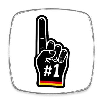 Nummer Eins Deutschland Fan - Viereckiger Kühlschrankmagnet - Weiß - Vorne