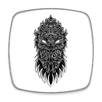 Aigle Ornemental Mascotte Logo Mandala Sport - Magnet carré - blanc - Devant