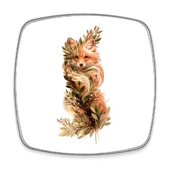 Fuchs - Viereckiger Kühlschrankmagnet - Weiß - Vorne