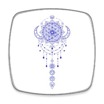 Spiritualité Géométrie Sacrée Fleur de Lotus Zen - Magnet carré - blanc - Devant