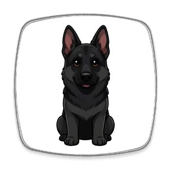 Cadeau berger allemand Berger Noir - Magnet carré - blanc - Devant