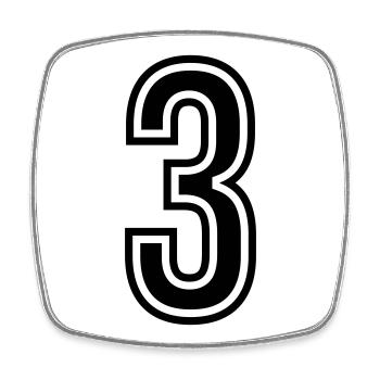 3 Number Symbol - Square fridge magnet - white - Front