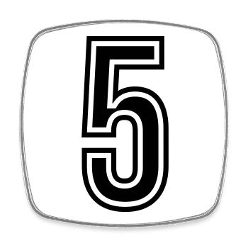 5 Number Symbol - Square fridge magnet - white - Front