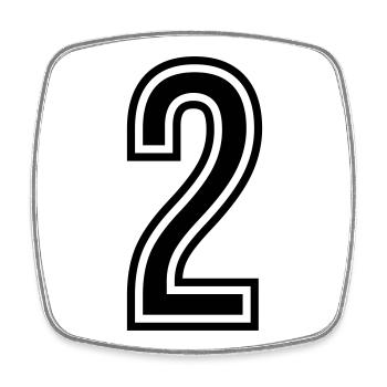 2 Symbole numérique - Magnet carré - blanc - Devant