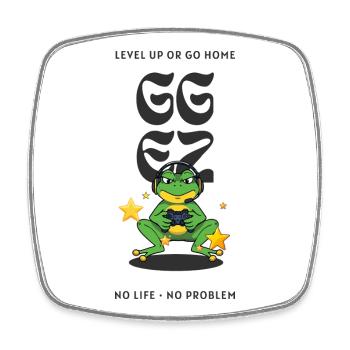Frog Player Level Up - Square fridge magnet - white - Front