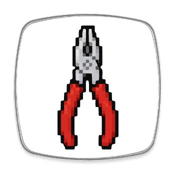 Pixel Zange Retro - Viereckiger Kühlschrankmagnet - Weiß - Vorne