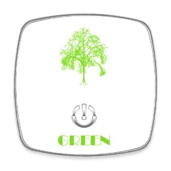 Green Power Tree Logo - Magnet carré - blanc - Devant