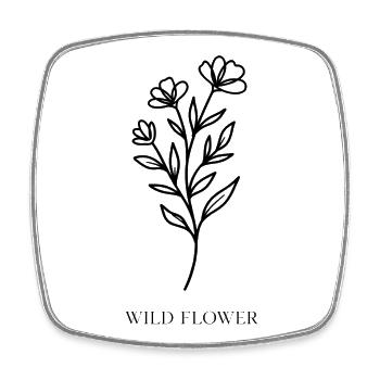Wildblume - Viereckiger Kühlschrankmagnet - Weiß - Vorne