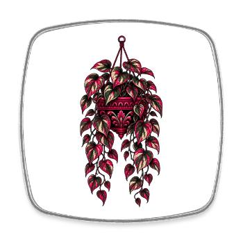 Neon Hängepothos – Dark Botanical Design - Viereckiger Kühlschrankmagnet - Weiß - Vorne