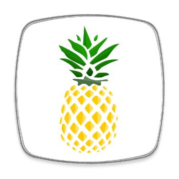 Ananas Tropenprint  - Viereckiger Kühlschrankmagnet - Weiß - Vorne