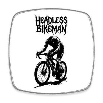 HeadlessBikeman_V2 - Square fridge magnet - white - Front