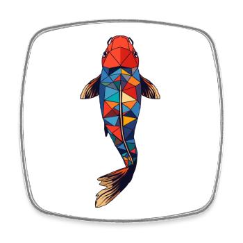 Calm as a koi - Square fridge magnet - white - Front