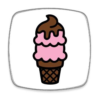 Eiswaffel Eiscreme Icon - Square fridge magnet - white - Front