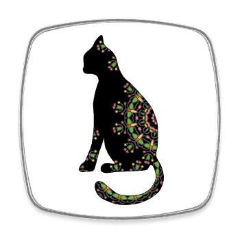 cat - Square fridge magnet - white - Front