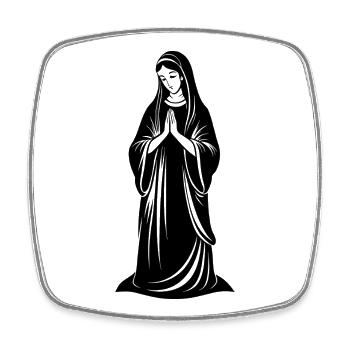 La Vierge Marie priant - Magnet carré - blanc - Devant