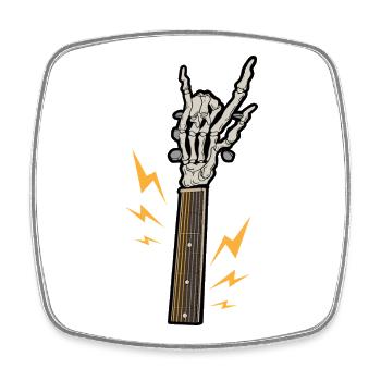 Gitarre Skelett Rock - Viereckiger Kühlschrankmagnet - Weiß - Vorne