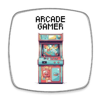 Arcade Gamer - dark - Square fridge magnet - white - Front