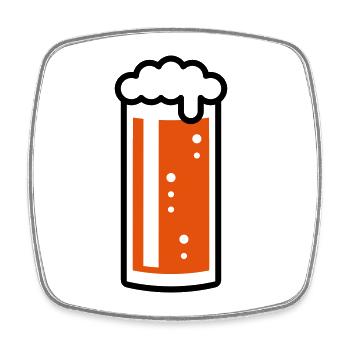 Verre Altbier (bière / Altbierbecher / 2C) - Magnet carré - blanc - Devant