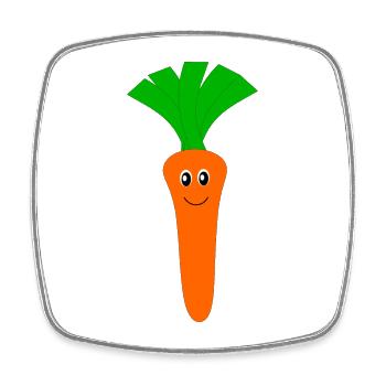 Kawaii Carrot Kawaii Fruits Kawaii Vegetables - Square fridge magnet - white - Front