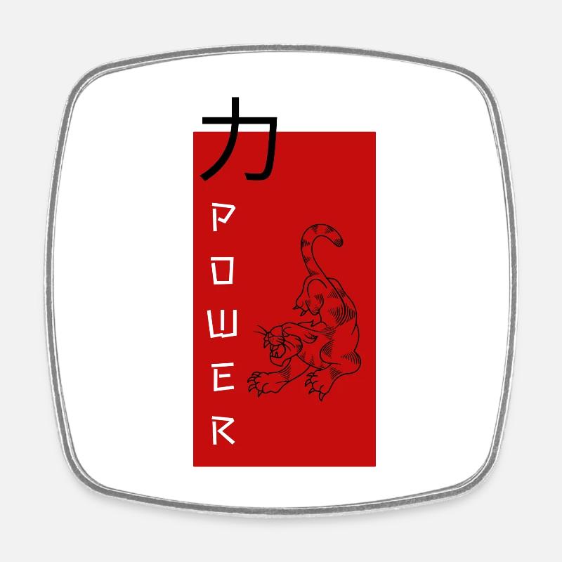 Panther POWER - Viereckiger Kühlschrankmagnet - Weiß