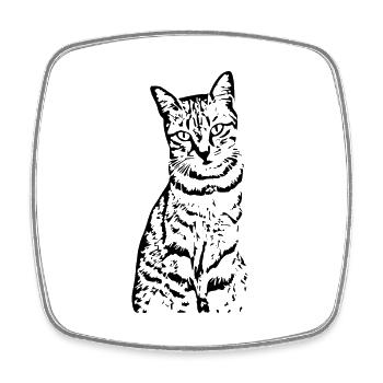 Cat Kitten Tiger Cat Cat Shirt Gift - Square fridge magnet - white - Front