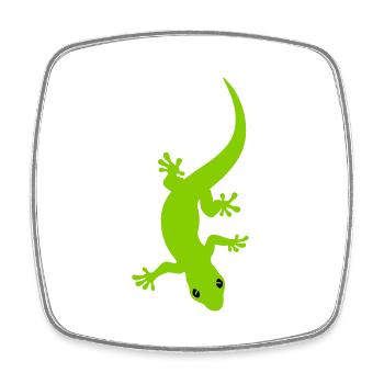 Gecko - Viereckiger Kühlschrankmagnet - Weiß - Vorne