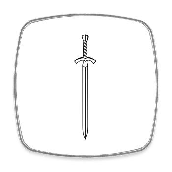 fencing fechten floret sword parry samurai27 - Viereckiger Kühlschrankmagnet - Weiß - Vorne