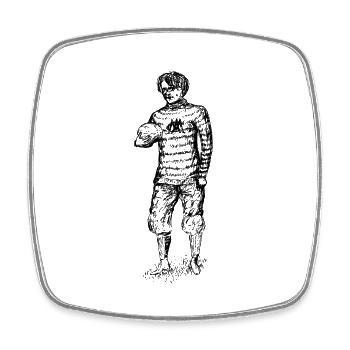 american football soccer fussball ball goalkeeper1 - Viereckiger Kühlschrankmagnet - Weiß - Vorne