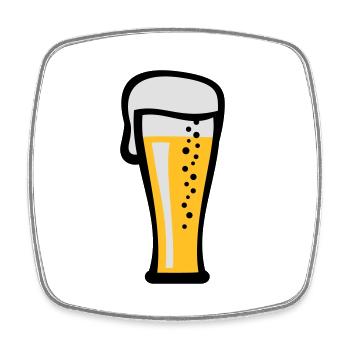 Bierglas mit kühlem Bier Geschenk - Viereckiger Kühlschrankmagnet - Weiß - Vorne