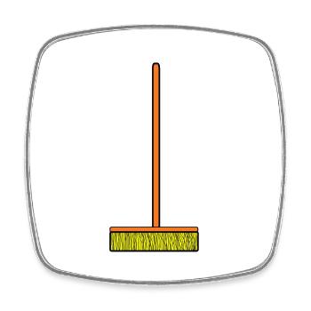 putzen cleaning putzfrau broom wischmop23 - Viereckiger Kühlschrankmagnet - Weiß - Vorne