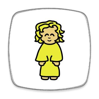 girl - Square fridge magnet - white - Front