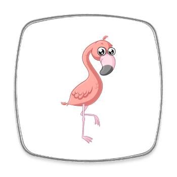 Sweet comic flamingo - Square fridge magnet - white - Front