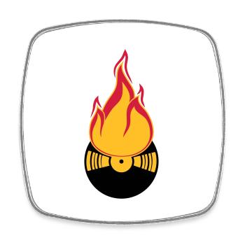dj party célébrer club disco musique dance vinyl plat - Magnet carré - blanc - Devant