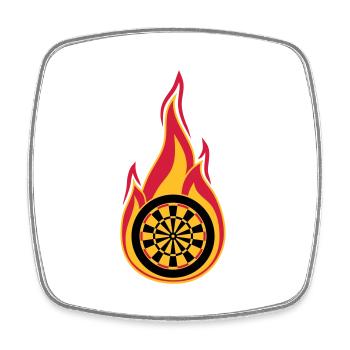 feuer zielscheibe brennen flammen heiss verein log - Viereckiger Kühlschrankmagnet - Weiß - Vorne