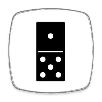 DOMINO STONE 1:5 - VARIABLE COLOR - VECTOR DESIGN! - Viereckiger Kühlschrankmagnet - Weiß - Vorne