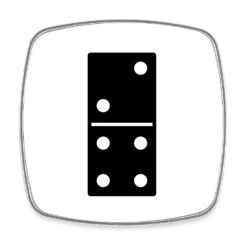 DOMINO STONE 2:4 - VARIABLE COLOR - VECTOR DESIGN! - Viereckiger Kühlschrankmagnet - Weiß - Vorne