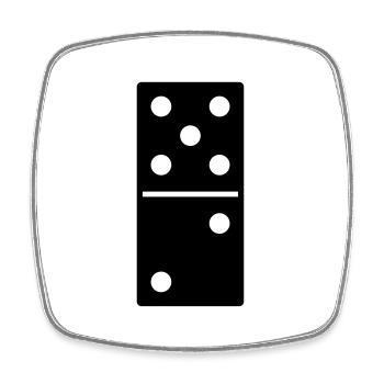 DOMINO STONE 5:2 - VARIABLE COLOR - VECTOR DESIGN! - Viereckiger Kühlschrankmagnet - Weiß - Vorne